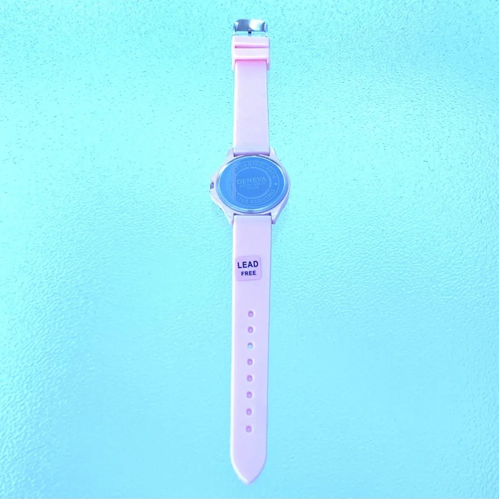 Geneva Pink with Crystal Rhinestones Ladies Analog Watch